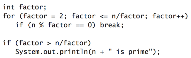 Break statement in Java